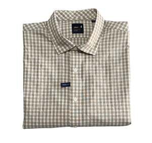 Johnnie-O Westwood Performance Shirt Men's XXL Button-Down Hazlenut Check NWT